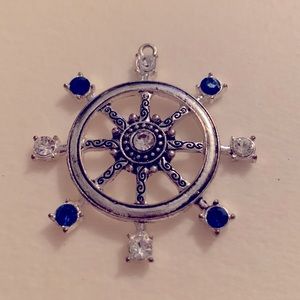 NWOT silver-tone helm necklace charm